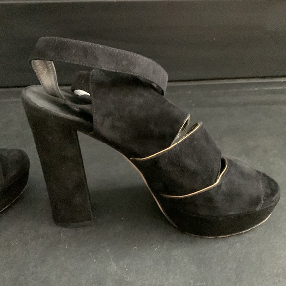 Stuart Weitzman slits suede platform black size 8m - Picture 4 of 9